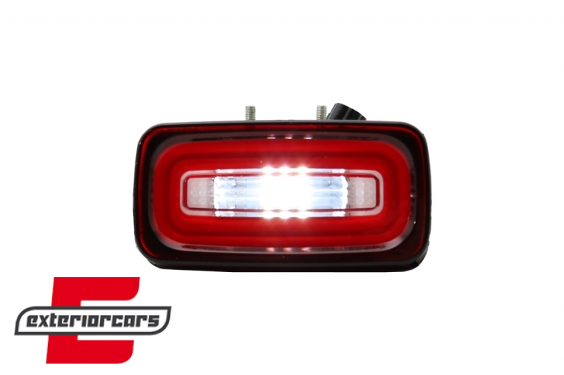 LED svjetla za maglu u stražnjem braniku LightBar (crvena/kristal) / Mercedes G-klasa W463 (1989-2015), FLMBW463LBR