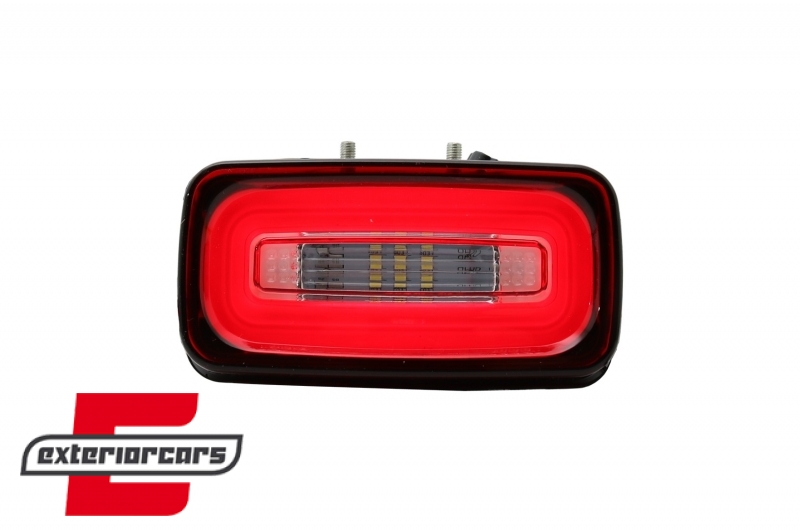 LED svjetla za maglu u stražnjem braniku LightBar (crvena/kristal) / Mercedes G-klasa W463 (1989-2015), FLMBW463LBR