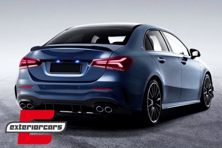 Lip bunkera A45 AMG dizajn (piano crna) / Mercedes A-klasa limuzina V177 (2018-), 43198SET