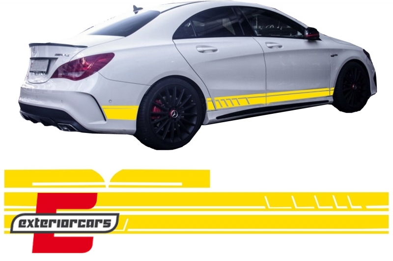 Naljepnice 45 AMG dizajn (mat žuta) / Mercedes CLA W117 C117 X117 (2013-2019) A klasa W176 (2012-2018), STICKERW117YE