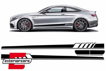 Naljepnice C63 AMG dizajn (piano crna) / Mercedes C-klasa C205 Coupe A205 Cabrio (2014-2020), STICKERC205PB