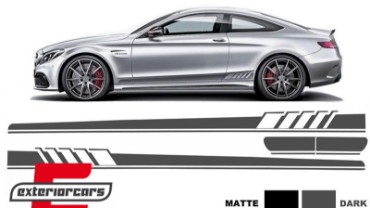 Naljepnice C63 AMG dizajn (tamno siva) / MERCEDES C-klasa C205 Coupe A205 Cabrio (2014-2020), STICKERC205DG