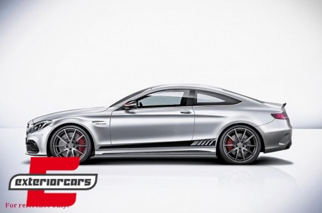 Naljepnice C63 AMG Edition 1 dizajn (mat crna) / MERCEDES C-klasa C205 Coupe A205 Cabrio (2014-2020), COSTICKERC205MB