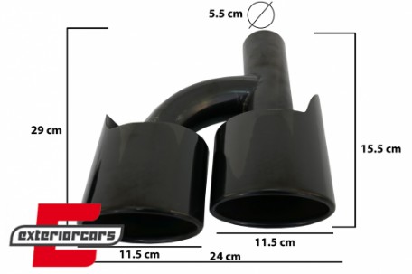 Nastavci auspuha AMG dizajn (crna) / Mercedes C-klasa E-klasa S-klasa CLS SL SLK W204 W211 W221 W219, TY-D001NB