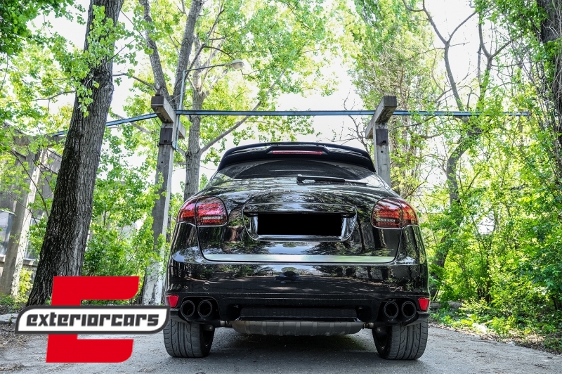 Nastavci auspuha GTS dizajn (mat crna) / Porsche Cayenne 92A V6 V8 Diesel (05.2010-09.2014), TY-D048V6