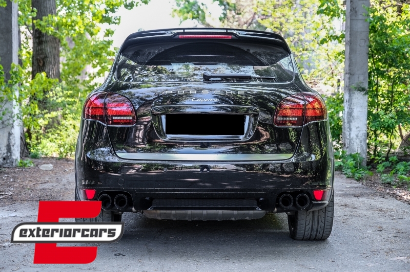 Nastavci auspuha GTS dizajn (mat crna) / Porsche Cayenne 92A V6 V8 Diesel (05.2010-09.2014), TY-D048V6