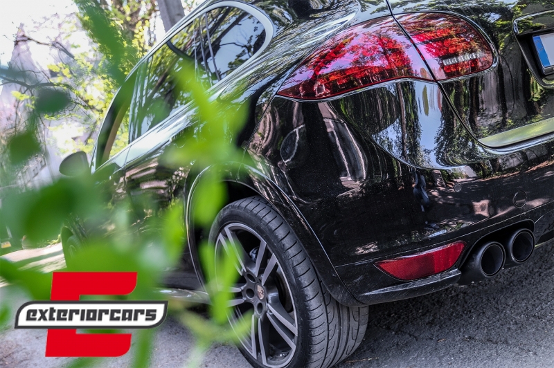 Nastavci auspuha GTS dizajn (mat crna) / Porsche Cayenne 92A V6 V8 Diesel (05.2010-09.2014), TY-D048V6
