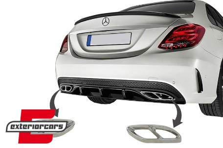 Nastavci auspuha - poklopci AMG Sport dizajn (chrome) / Mercedes C-klasa W205 S65 E65 GLE W166 X166 GLC W253, MTMBAMG