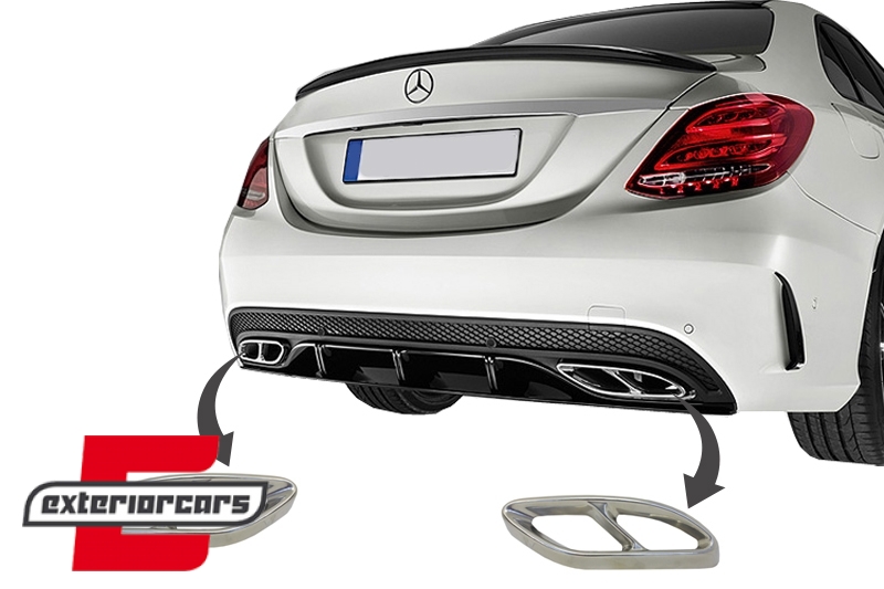 Nastavci auspuha - poklopci AMG Sport dizajn (chrome) / Mercedes C-klasa W205 S65 E65 GLE W166 X166 GLC W253, MTMBAMG