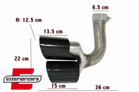 Nastavci auspuha S-dizajn (crna) / Porsche Cayenne 9Y0 SUV 3.0 (2018-), TY-D058B