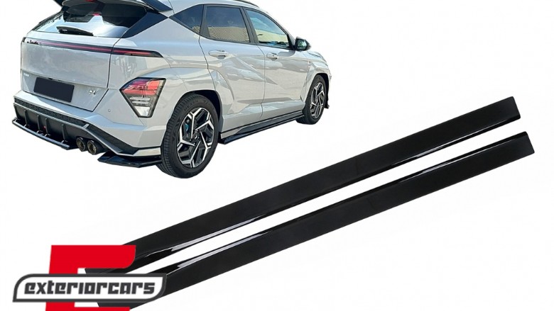 Nastavci pragova (piano crna) / Hyundai Kona N-Line Mk2 (2023-), SSHYKMK2