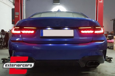 OLED full LED stražnja svjetla SEQ žmigavci (crvena) / BMW serije 3 G20 G28 M3 G80 limuzina (2018-2022), TLBMG20LED