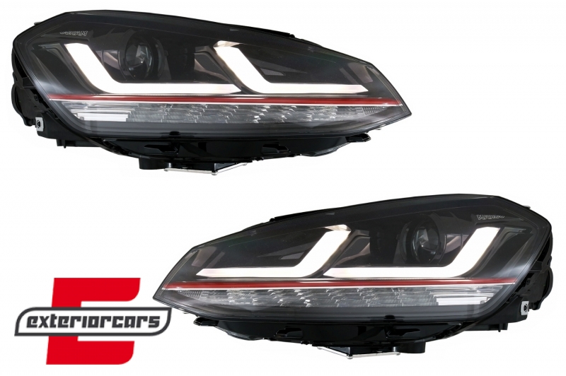 Osram Full LED prednja svjetla LEDriving SEQ žmigavci GTI dizajn (crvena) / VW Golf 7 VII (2012-2017), LEDHL104-GTI
