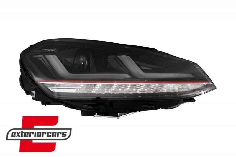 Osram Full LED prednja svjetla LEDriving SEQ žmigavci GTI dizajn (crvena) / VW Golf 7 VII (2012-2017), LEDHL104-GTI