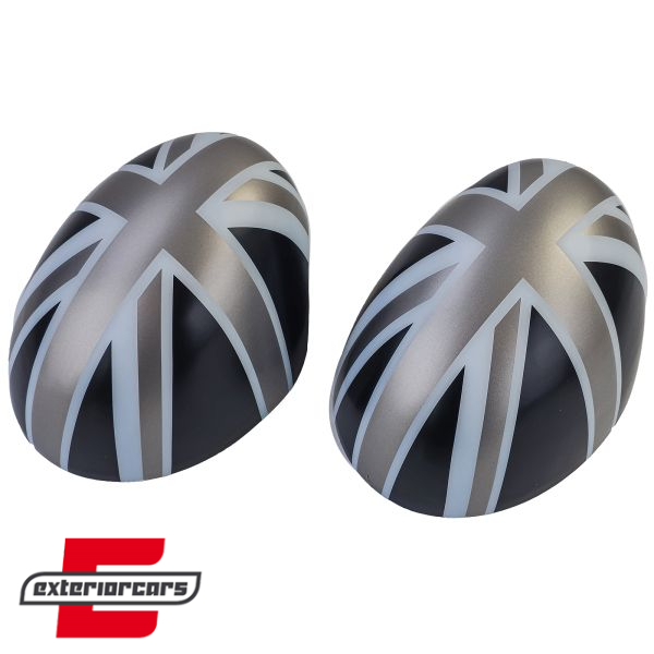 Poklopci poklopca retrovizora Union Jack dizajn (crna/siva) / MINI III F54 F55 F56 F57 (2014-2020), 43236