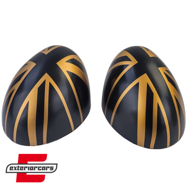 Poklopci poklopca retrovizora Union Jack dizajn (crna/zlatna) / MINI III F54 F55 F56 F57 (2014-2020), 43237