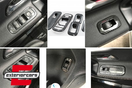 Poklopci prekidača za podizanje prozora automobila (Carbon) / Mercedes A-klasa W177 V177 (2018-), CWGMBW177