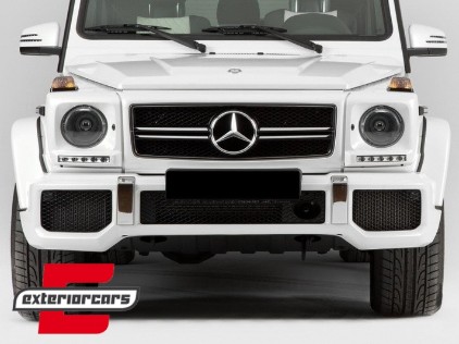 Poklopci svjetla (bijela) & LED DRL G65 AMG dizajn (chrome) / Mercedes G-klasa W463 (1989-2012), HCMBG65WC