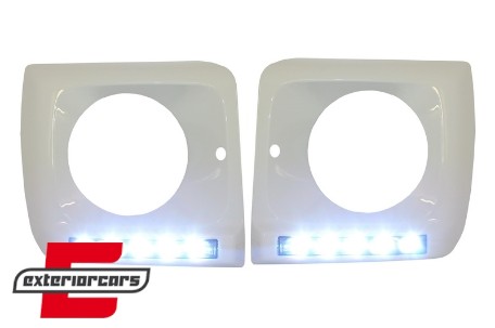 Poklopci svjetla (bijela) & LED DRL G65 AMG dizajn (chrome) / Mercedes G-klasa W463 (1989-2012), HCMBG65WC