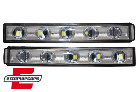 Poklopci svjetla (crna) & LED DRL (chrome) G65 AMG dizajn / Mercedes G-klasa W463 (1989-2012), HCMBG65BC