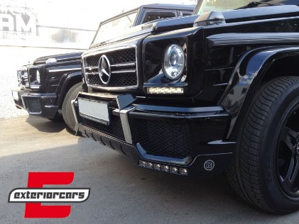 Poklopci svjetla (crna) & LED DRL (chrome) G65 AMG dizajn / Mercedes G-klasa W463 (1989-2012), HCMBG65BC