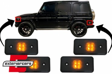Prednja i zadnja LED bočna gabaritna svjetla (smoke) / Mercedes G-klasa W463 (2002-2014), SMMBW463LED