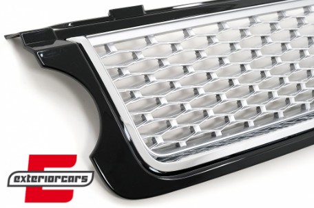 Prednja maska Autobiography dizajn (crna/srebrna) / Land Range Rover Vogue L322 III (2010-2012), FGRR02BS