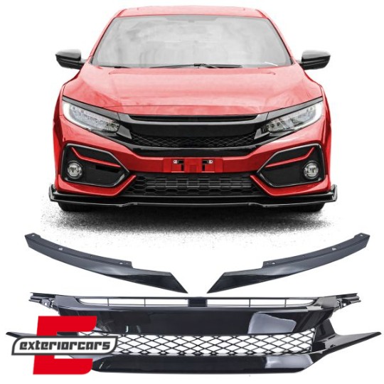 Prednja maska bez znaka (piano crna) / Honda Civic X (2016-2021), 43248