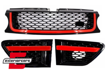 Prednja maska & bočni otvori Autobiography dizajn (crvena/crna) / Land Range Rover Sport L320 Facelift (2010-2013), RRFGA01FBR