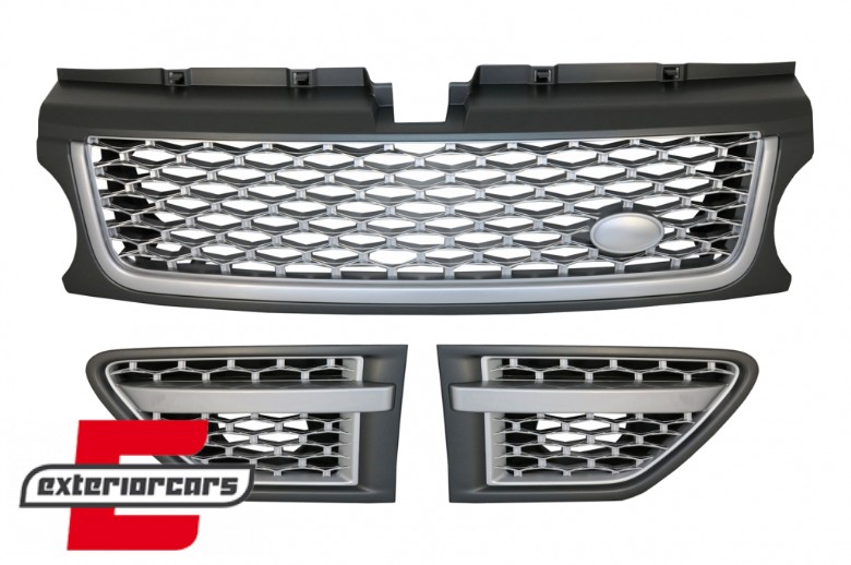 Prednja maska & bočni otvori Autobiography dizajn (srebrna) / Range Rover Sport Facelift (2009-2013), RRFGA01FSS
