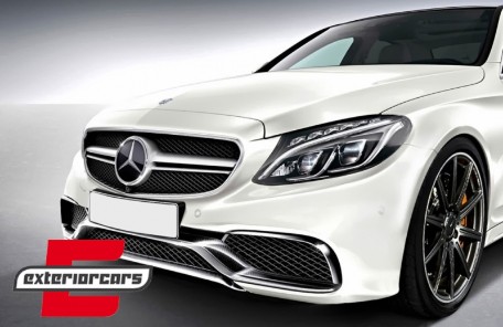 Prednja maska C63 AMG dizajn (srebrna) / Mercedes C-klasa W205 S205 A205 C205 (2014-2018), GCP-205041
