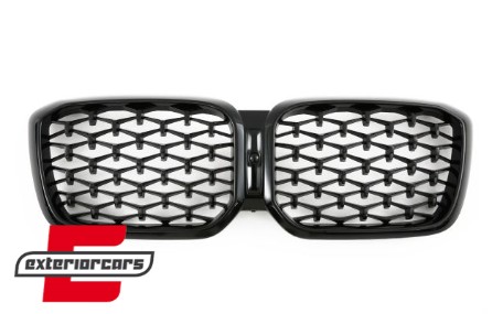 Prednja maska Diamond dizajn (piano crna) / BMW X3 G01 LCI (08.2021-2024) X4 G02 LCI (08.2021-2025), GCP-080151