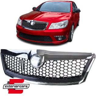 Prednja maska RS look (crna/chrome) / Škoda Octavia 1Z Facelift (2009-2013), 42313