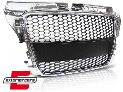 Prednja maska RS3 dizajn (chrome/crna) / Audi A3 S3 8P Facelift (2007-2012), GRAU40