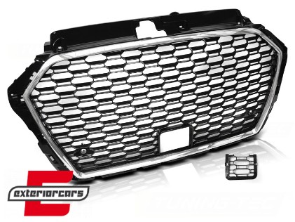 Prednja maska RS3 dizajn (chrome/crna) / AUDI A3 S3 8V Facelift (2017-2019), GRAU57