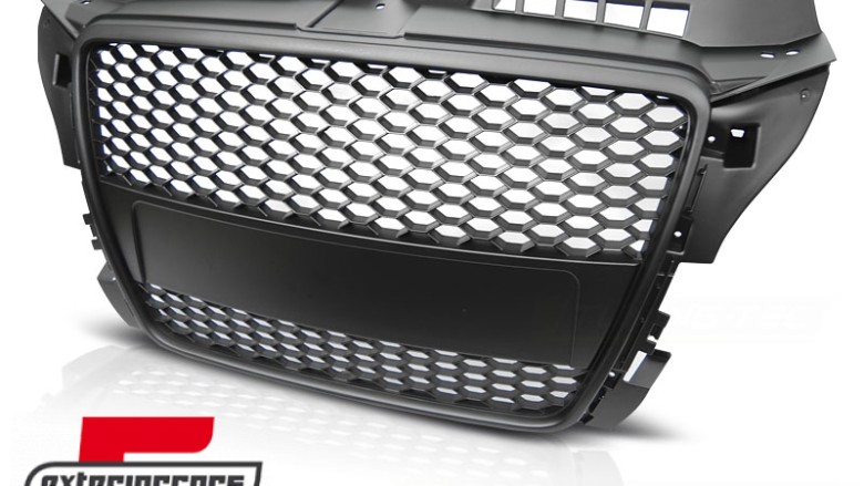 Prednja maska RS3 dizajn (mat crna) / Audi A3 S3 8P Facelift (2007-2012), GRAU39