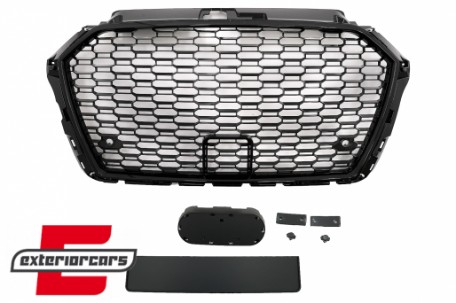 Prednja maska RS3 dizajn (piano crna) / AUDI A3 S3 8V Facelift (2016-2019), GRAU56