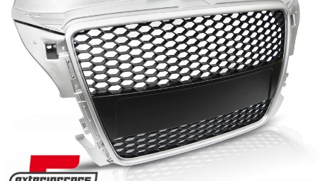 Prednja maska RS3 dizajn (srebrna/crna) / Audi A3 S3 8P Facelift (2007-2012), GRAU41