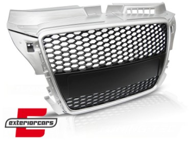 Prednja maska RS3 dizajn (srebrna/crna) / Audi A3 S3 8P Facelift (2007-2012), GRAU41