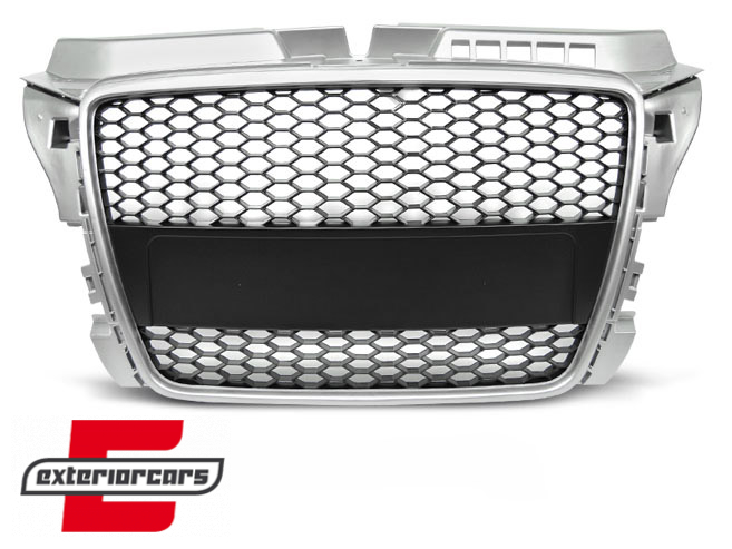 Prednja maska RS3 dizajn (srebrna/crna) / Audi A3 S3 8P Facelift (2007-2012), GRAU41