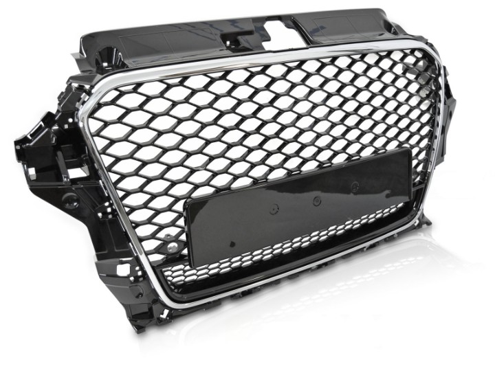 Prednja maska RS3 Quattro dizajn (piano crna/chrome) / Audi A3 8V (2012-2016), GRAUD7