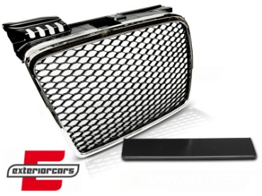 Prednja maska RS4 dizajn (chrome/crna) / Audi A4 B7 (2004-2008), GRAU22