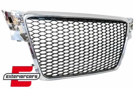 Prednja maska RS4 dizajn (chrome/crna) / Audi A4 S4 B8 (2008-2011), GRAU02