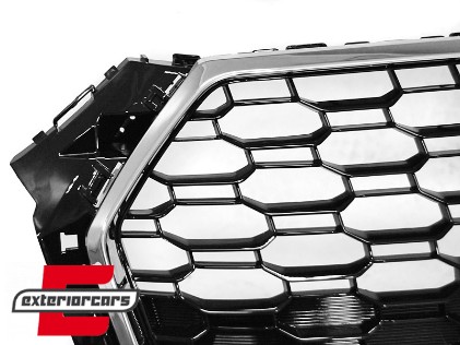 Prednja maska RS4 dizajn (chrome/crna) / Audi A4 S4 B9 8W (2016-2019) limuzina karavan, GRAU76