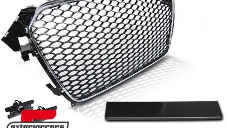 Prednja maska RS4 dizajn (chrome/piano crna) / Audi A4 S4 B8 Facelift (2012-2015), GRAU43