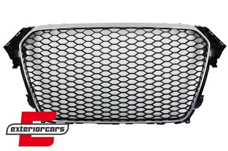 Prednja maska RS4 dizajn (chrome/piano crna) / Audi A4 S4 B8 Facelift (2012-2015), GRAU43