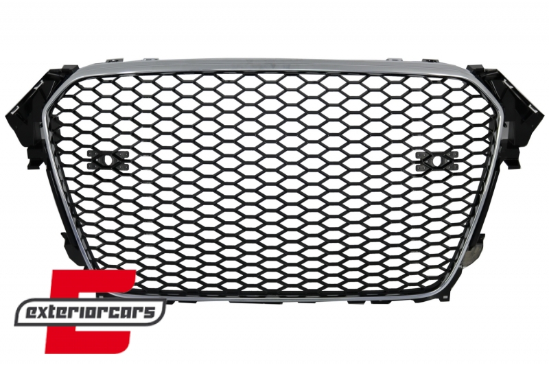 Prednja maska RS4 dizajn (chrome/piano crna) / Audi A4 S4 B8 Facelift (2012-2015), GRAU43