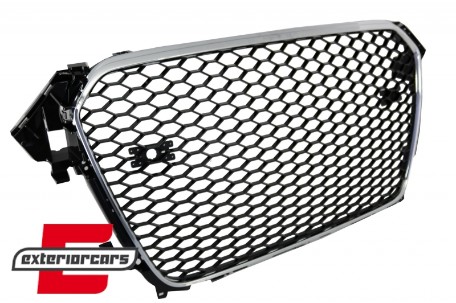 Prednja maska RS4 dizajn (chrome/piano crna) / Audi A4 S4 B8 Facelift (2012-2015), GRAU43