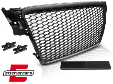 Prednja maska RS4 dizajn (mat crna) / Audi A4 S4 B8 (2007-2011), GRAU01
