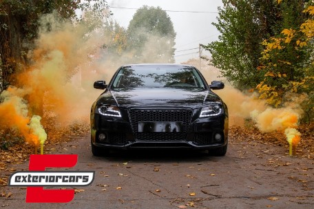 Prednja maska RS4 dizajn (mat crna) / Audi A4 S4 B8 (2007-2011), GRAU01